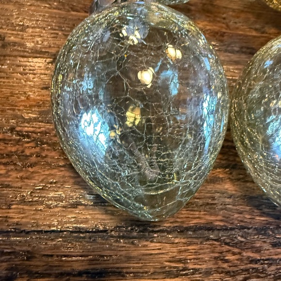 Mixed Lot Christmas Tree Kugel Style Elegant Crackle Glass Blown  Ornaments - Picture 15 of 15